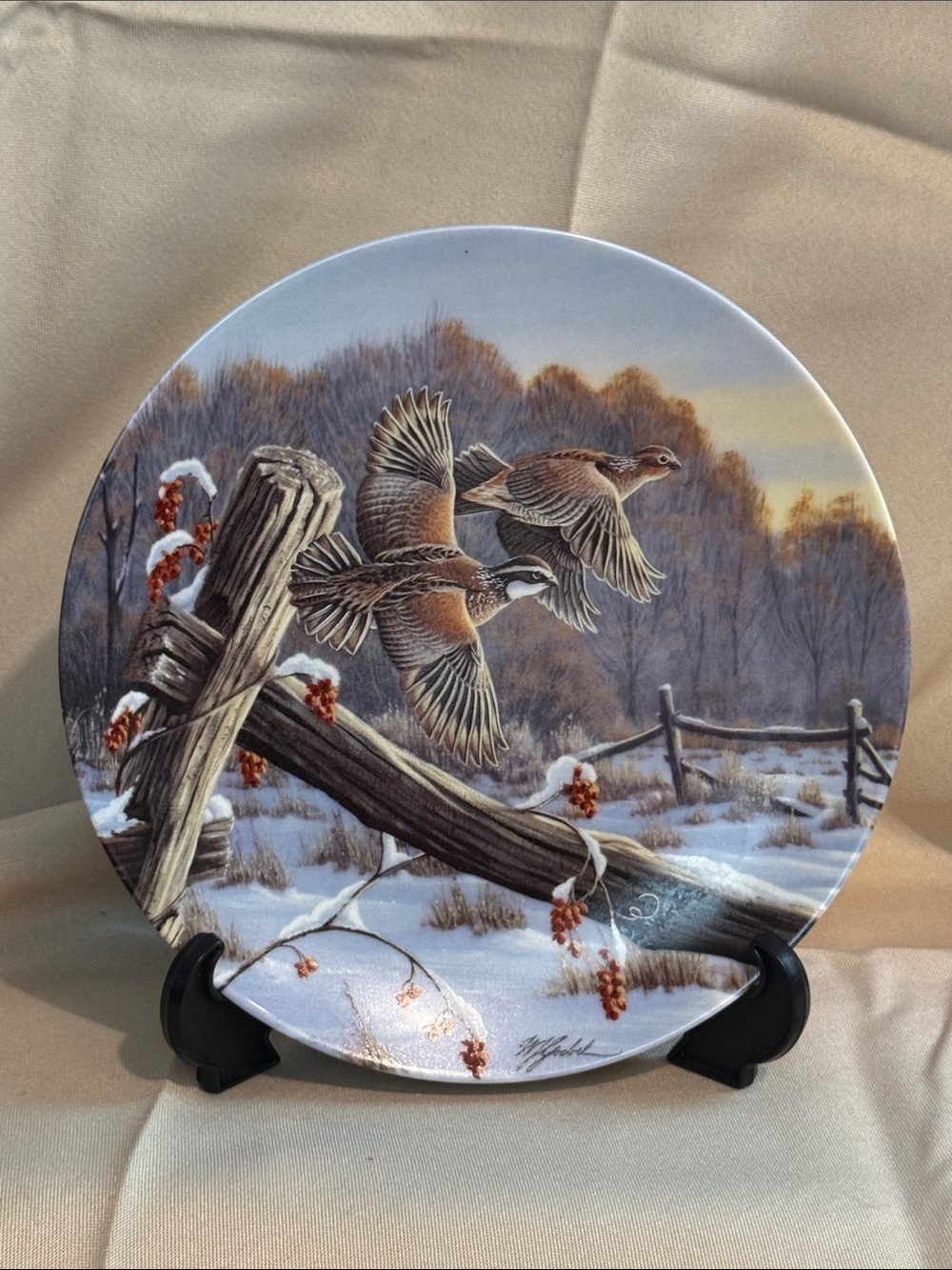Vintage W.S. George "As Day Breaks" Wildlife Collector Plate 1993